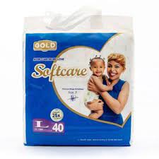 SOFTCARE BABY DIAPER GOLD L 40PCS