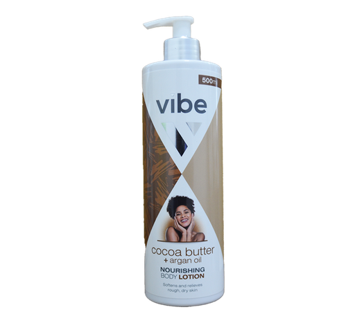 VIBE COCOA BUTTER & ARGAN BODY LOTION 500ML