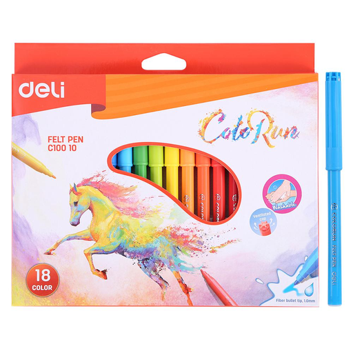 DELI COLORED 18 FELT PENS C10010