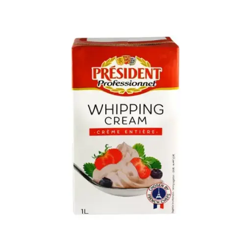 PRESIDENT WHIPPING CREAM MILK 1LT 