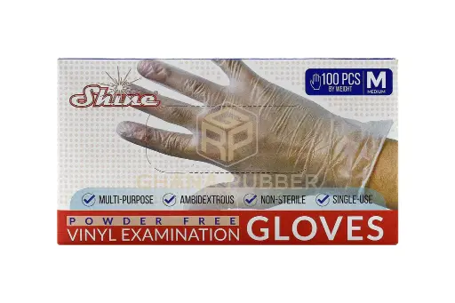 SHINE VINYLE EXAMINATION CLEAR GLOVES 100PCS