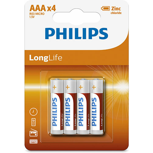 PHILIPS LONG LIFE R03L4B MICRO/AAA X4