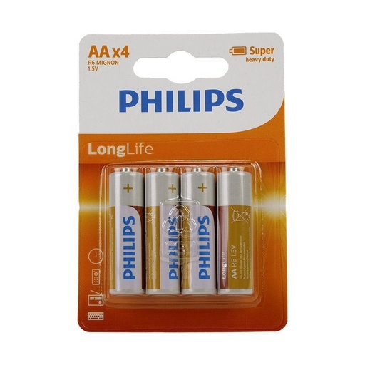 PHILIPS LONG LIFE R6L4B/AAx4
