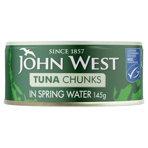 JOHN WEST TUNA CHUNKS IN SPRING WATER 145G
