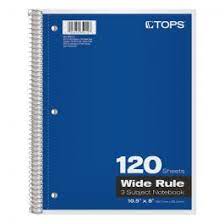 120 WIDE RULE SHEET