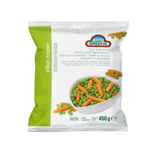 GREENS FROZEN PEAS & CARROT 450G