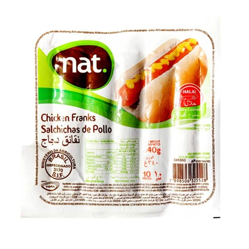 NAT CHICKEN SAUSAGE 340G