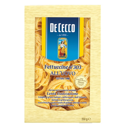 DE CECCO FETTUCCINE WITH EGGS N.303 250G